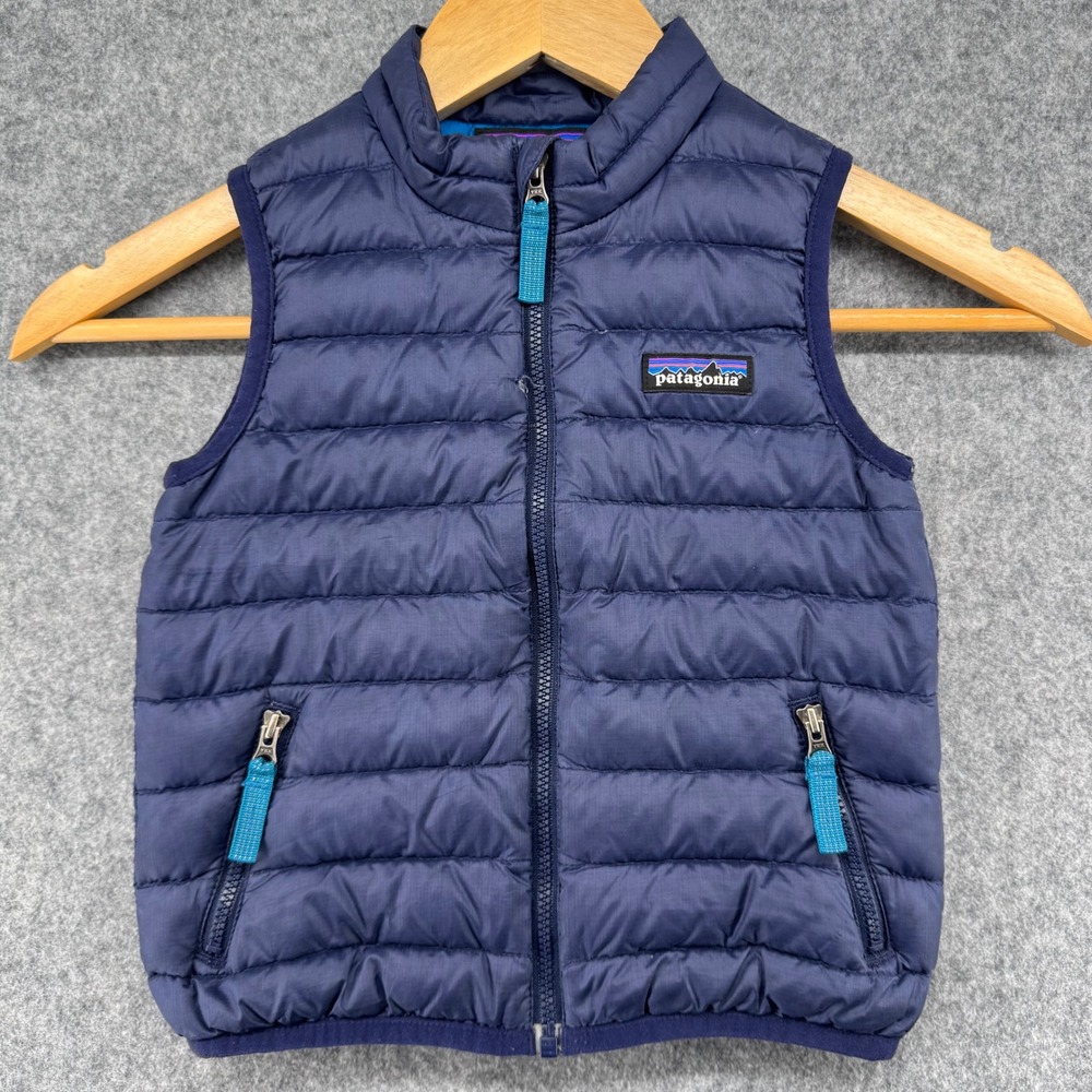 Patagonia Down Sweater Vest Unisex Toddler 2T Navy Blue Quilted Puffer